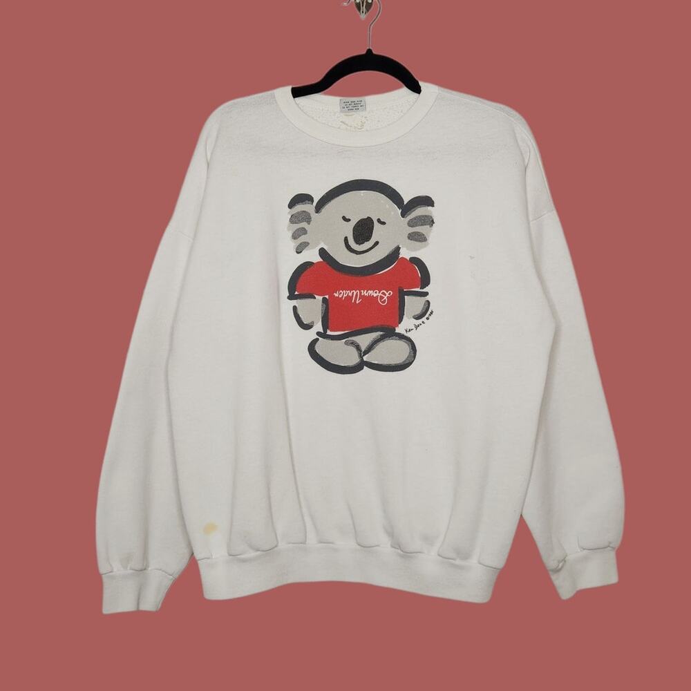 Vintage Koala Down Under Australia Art Nature Crewneck Sweatshirt Medium